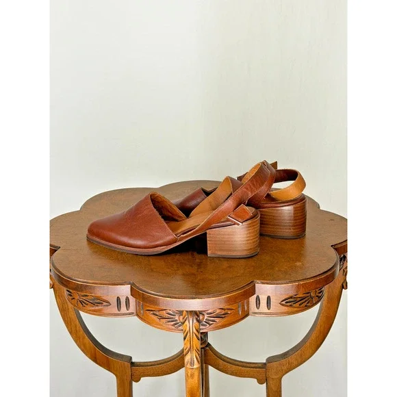 Patina ( Portland Leather) Brown Leather Slide/Sandal US Womens 9 #0137C - Picture 3 of 10